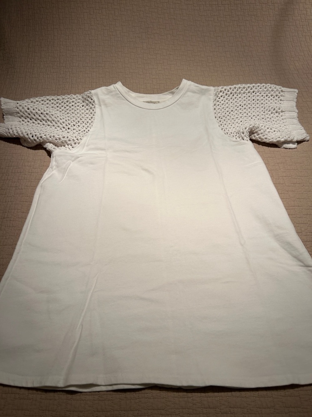 Zara White Knit Sleeve dress